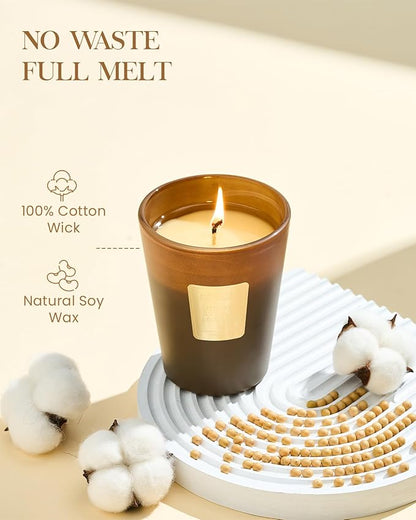 M&SENSE Fudgy Cocoa Brownie Scented Candle Home Decor, Natural Soy Wax,4.1oz 60 Hours Long Lasting Slow Burning, Aromatherapy Candle for Stress Relief