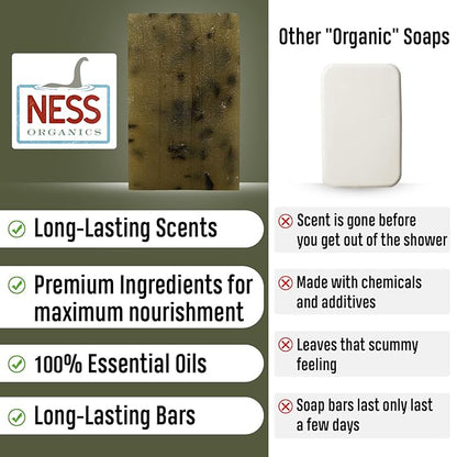 Ness Mens Soap Bar - Maritime Moss Scent, Natural Soap For Men With Organic Ingredients, Mens Bar Soap With Essential Oils, Moisturizing Bar Soap For Men, Handmade In The USA, Cruelty Free, Vegan