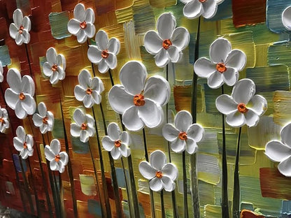 YaSheng Art - 100% Hand painted Art Beautiful colorful Oil Paintings On Canvas Abstract Art Texture Flowers Paintings Home Interior Decor Picture Canvas Wall Art Painting (24x48inch)