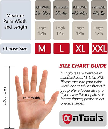 Neoprene and Rubber Blend Heavy-Duty Chemical Gloves, Protective industrial gloves for Resist Acid, Alkali, Hazmat, cleaning, dishwashing, Large