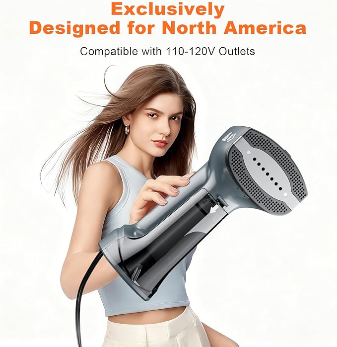 GHORA Vacuum Steamer for Clothes, 2500Pa Strong Suction Handheld Garment Steamer, Portable Travel Steamer & Iron Dual-Mode (110-120V)