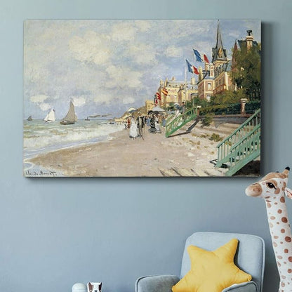 Wexford Home Home Decor Landscape Canvas Wall Art Abstract Floral Painting Modern Pictures Artwork Decoration for Living Room Kitchen Bathroom Office, Ready to Hang, boardwalk on the beach, 32x48