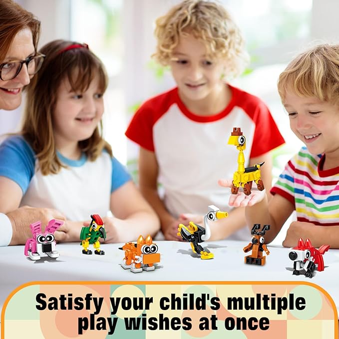 Valentines Party Favors for Kids- 30 Pack Animals Building Blocks Set Goody Bags Stuffers Classroom Prizes Easter Basket Stuffer Birthday Party Valentine's Return Gifts for Boys Girls Age 6-12+