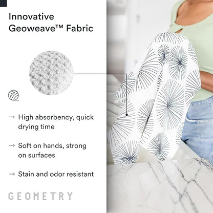 GEOMETRY Kitchen Tea Towels - Quick Dry Microfiber Dish Towels for Kitchen Roses for You, 18" x 30" 2 Pack