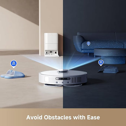 DREAME L40s Ultra CE Robot Vacuum and Mop with Auto-Empty, Mop Self-Cleaning, 13,000Pa Suction, Mop Raising, Ultrasonic Carpet Sensing, Ideal for Pet Hair, Carpet and Hard Floors, Easy Maintenance