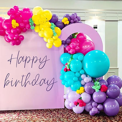Pink Purple Blue Balloon, 60 Pcs 12 Inches Hot Pink Metallic Purple Teal Yellow Balloons Confetti Balloons for Kids Baby Shower Magic Theme Birthday Engagement Party Decoration