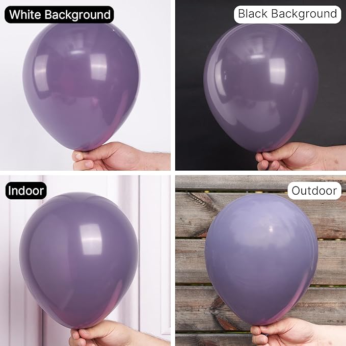 PartyWoo Dusty Purple Balloons 50 pcs 12 Inch Matte Mauve Dark Purple Latex Helium Balloons for Wedding Baby Shower Gender Reveal Graduation Butterfly Birthday Party Decorations Purple-F50
