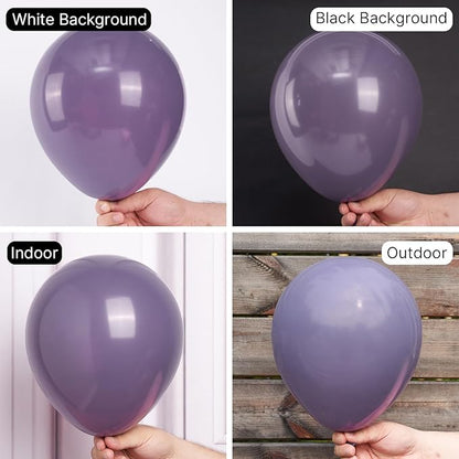 PartyWoo Dusty Purple Balloons 50 pcs 12 Inch Matte Mauve Dark Purple Latex Helium Balloons for Wedding Baby Shower Gender Reveal Graduation Butterfly Birthday Party Decorations Purple-F50