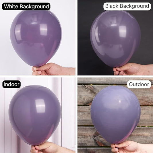 PartyWoo Dusty Purple Balloons 50 pcs 12 Inch Matte Mauve Dark Purple Latex Helium Balloons for Wedding Baby Shower Gender Reveal Graduation Butterfly Birthday Party Decorations Purple-F50