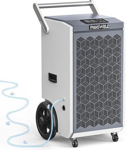 260 Pints Commercial Dehumidifier with Pump and Drain Hose for Basements, Heavy Duty Commercial Grade Dehumidifiers for Large Spaces, Warehouse, Industry Water Damage Unit, Auto Defrost