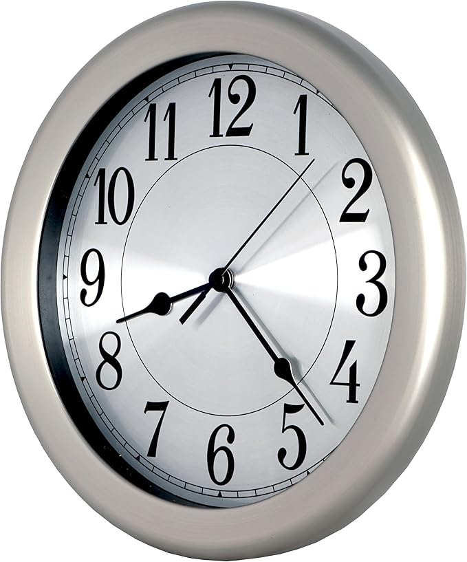 JUSTIME 8.5 inch Water Resistant Wall Clock for Bathroom Clock Wall Decor Small Space Kitchen Clocks Office Boat RV Silent Wall Clock Non Ticking