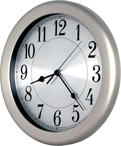JUSTIME 8.5 inch Water Resistant Wall Clock for Bathroom Clock Wall Decor Small Space Kitchen Clocks Office Boat RV Silent Wall Clock Non Ticking