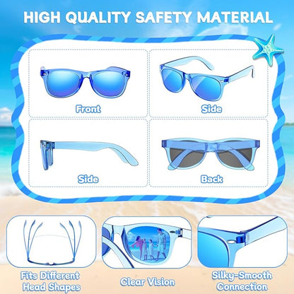 Kids Sunglasses Bulk Party Favors 32 Packs- Boys and Girls Valentines Day Gifts UV 400 Protection Neon Sunglasses for Age 3-8, Kids Birthday Classroom Goodie Bags End of the Year Gifts For Students