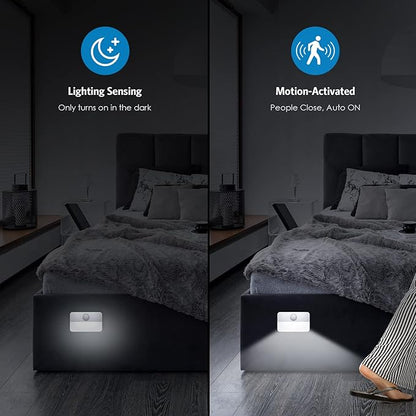 AMIR Motion Sensor Stair Lights for Indoor, 12 Pack Battery-Operated LED Night Light, 40 Lumen 6500K, Cordless Closet Light, Tap Light, Safe Lights for Stairs, Hallway, Bathroom, Cabinet, Kitchen