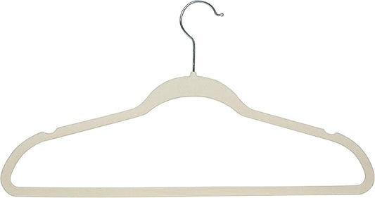 Simplify 10 Super Slim Velvet Huggable Hangers in Ivory