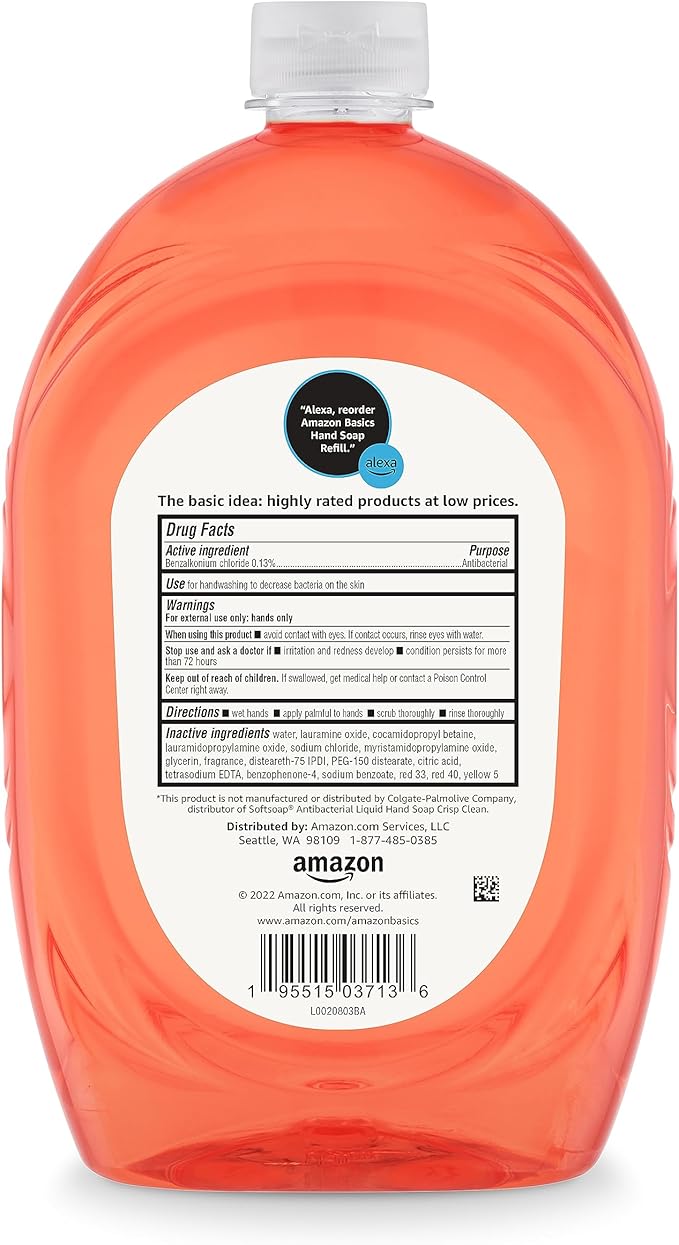 Amazon Basics Liquid Hand Soap Refill, Light Moisturizing, Triclosan-Free, Citrus, 50 Fl Oz (Pack of 1) (Previously Solimo)