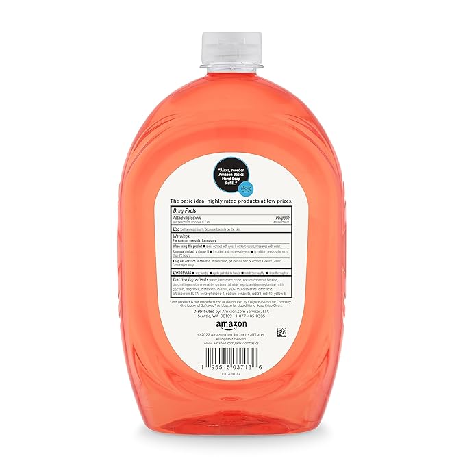 Amazon Basics Liquid Hand Soap Refill, Light Moisturizing, Triclosan-Free, Citrus, 50 Fl Oz (Pack of 2) (Previously Solimo)
