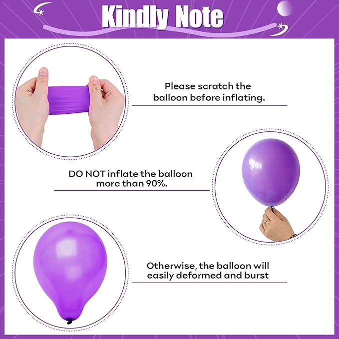 Purple Mixed Balloons, 60 PCS 12inch Lavender Balloons Metallic Purple Confetti Latex Balloon for Girls Women Birthday Baby Shower Bridal Shower Wedding Party Decorations