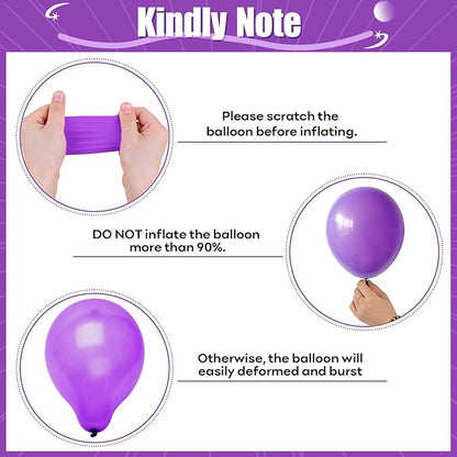 Purple Mixed Balloons, 60 PCS 12inch Lavender Balloons Metallic Purple Confetti Latex Balloon for Girls Women Birthday Baby Shower Bridal Shower Wedding Party Decorations