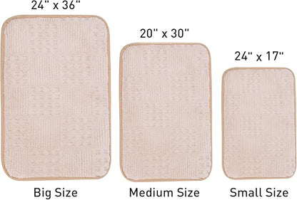 Bath Mats 24x17 Non-Slip Absorbent Bathroom Rug, Quick Dry Machine Washable Shower Tub Mat with Rubber Backing, Soft Floor Carpet for Bathroom Decor Waffle White