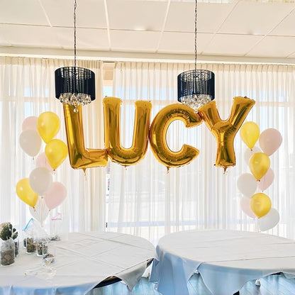 Large Custom Balloon Letters U, 40 Inch Helium Alphabet Word Balloons Decor, Big Self Inflating Foil A-Z Gold Letter Name Balloons for Boys Women Birthday Anniversary Party Decorations Supplies