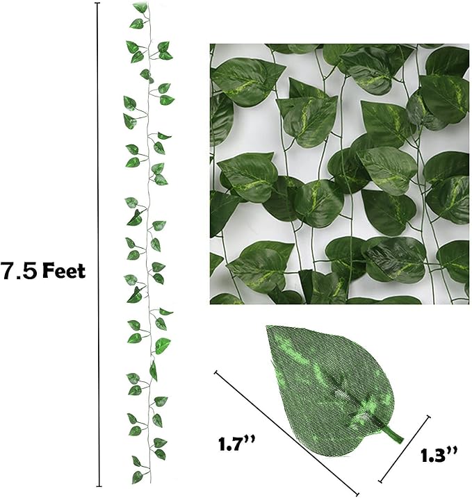 2190 Feet 299 Pack Fake Greenery Hanging Garland, Ivy Leaf Plants, Vine Leaves, Fake Flowers Foliage for Bedroom Garden Wall Decor