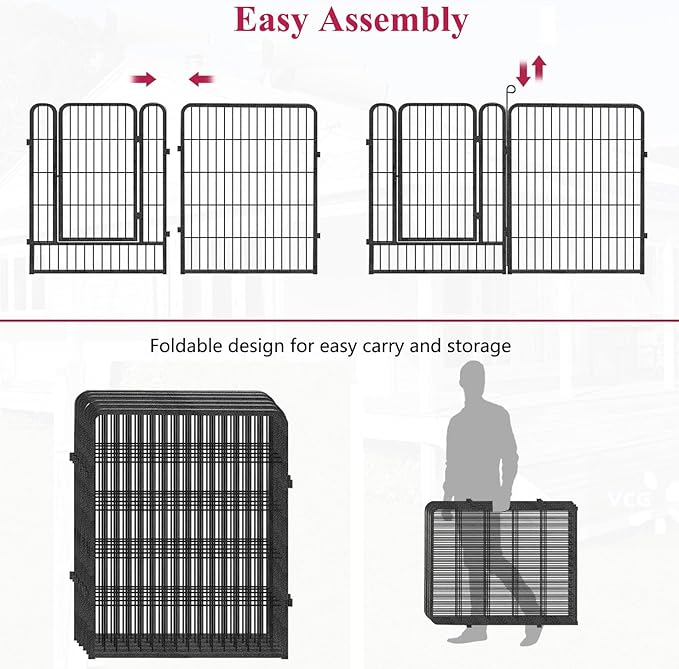 Dog Playpen Dog Fence Outdoor for Yard, 32inch 28 Panels Dog Pens Outside Anti-Rust Pet Playpen Exercise Pen with Lock for Large Medium Small Dogs, Portable Pet Fence for Yard RV Camping