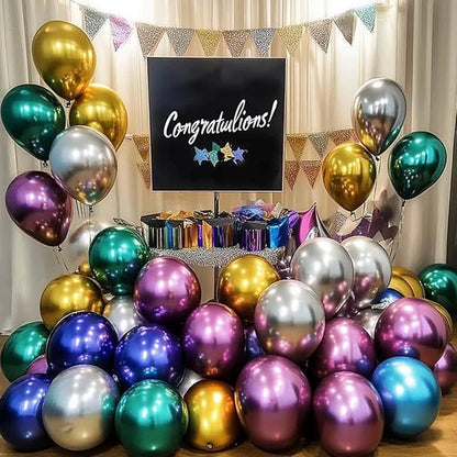 300 Pcs Metallic Chrome Balloons 12 Inch Colorful Party Balloon for Wedding Baby Shower Christmas Birthday Party Decoration