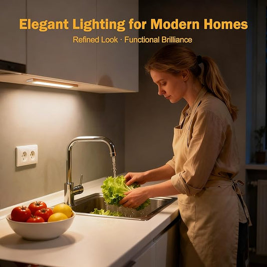 V4light Rechargeable Under Cabinet Lighting, Motion Sensor Wireless Night Light, Dimmable CCT Adjustable, Magnetic Mount for Kitchen, Closet, Bedroom, Reading, Ambience (Grey, 2 Pack, 9 in)