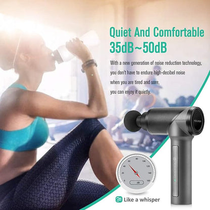 Medcursor Massage Gun, High Intensity Brushless Motor, Handheld Percussion Deep Tissue Massager with 6 Massage Heads for Sore Muscle and Stiffness, Gifts for Father/Dad (Gray)