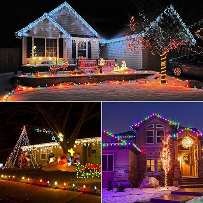 Brizled Christmas Lights Multicolor, 33ft Mini 100 LED Christmas String Lights, 120V UL Certified Xmas Tree Lights Connectable Colored Xmas Light Indoor Outdoor for Tree Patio Party Roof Holiday Decor