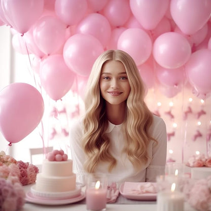130PCS PastelPink Balloons, Latex Balloon Different Sizes 18/12/10/5 Inch, Helium Balloons with Ribbon, Party Balloon Set for Birthday Wedding Graduation Anniversary Baby Shower Decoration