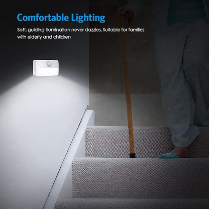 AMIR Motion Sensor Stair Lights for Indoor, 12 Pack Battery-Operated LED Night Light, 40 Lumen 6500K, Cordless Closet Light, Tap Light, Safe Lights for Stairs, Hallway, Bathroom, Cabinet, Kitchen