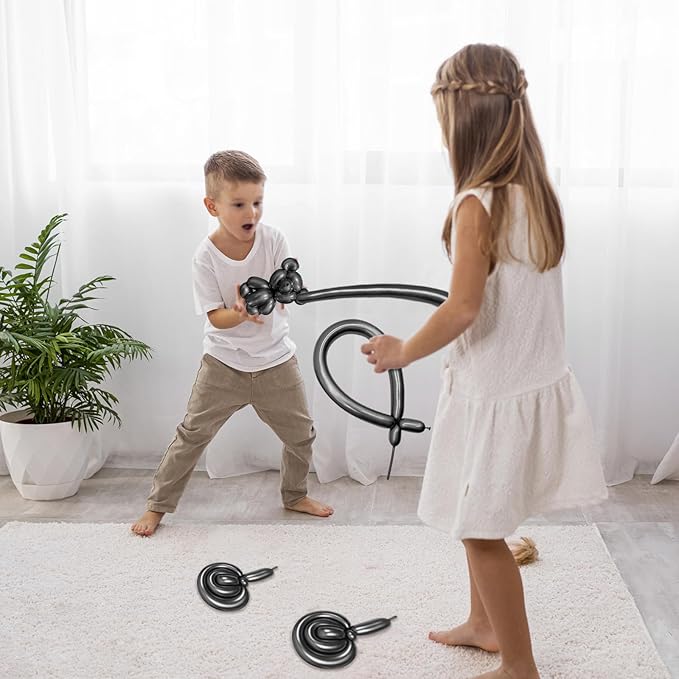 Metallic Black Long Balloons Premium 260 Twisting Animals Magic Balloons for Birthday Kids Wedding Party Supply 100pcs