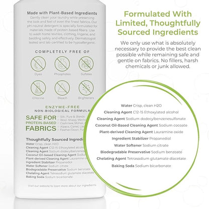 Heritage Park Silk & Wool Fragrance Free, Hypoallergenic, pH-Neutral Laundry Detergent - Dermatologist-tested, Sensitive Skin-Friendly, Enzyme-Free, Ultra Concentrated (64 fl oz Refill)