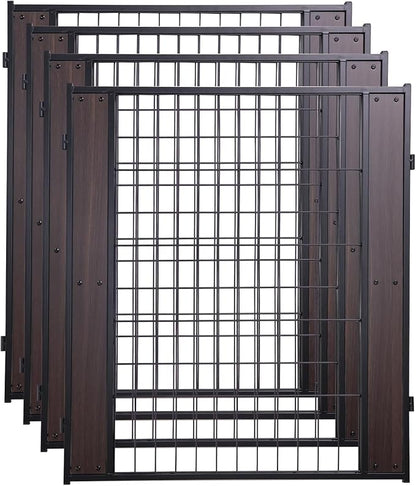 Heavy Duty Dog Playpen 32 Inch Height - Indoor Outdoor Pet Fence Enclosure for Medium and Small Dogs - Foldable Puppy Exercise Pen for Indoor and RV Camping or Yard (4 Panels, 32" H (Black))