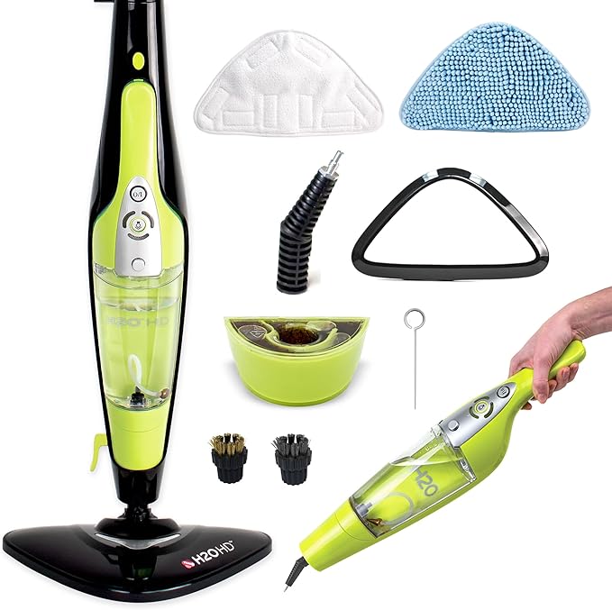 H2O HD 3-in-1 Steam Mop and Handheld Steam Cleaner For Floor Cleaning, Hardwood Floors, Grout Cleaner, Upholstery Cleaner, Tiles and Carpets