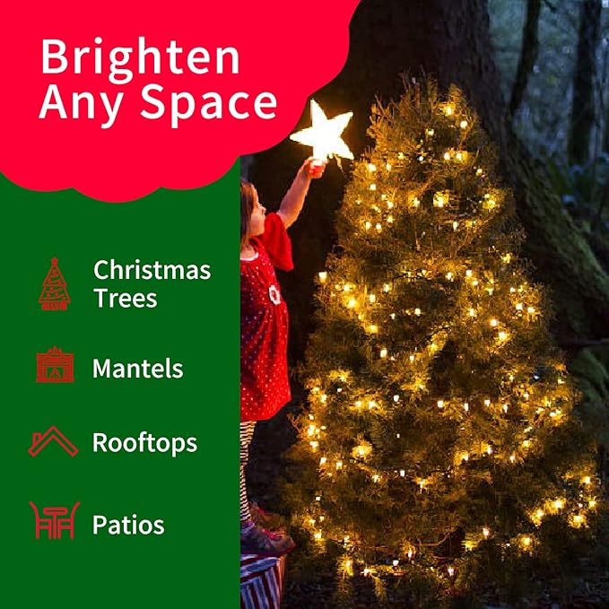 Battery Operated String Lights, 50 LED 18ft Christmas Lights Mini Lights with Timer & 8 Modes, for Christmas Tree Wreath Party Wedding Thanksgiving Decoration(Warm White)…