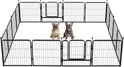 FXW Instant Unleashed Dog Playpen, Portable Pet Fence for Outdoor, RV Trips, and Camping, 24 inch, 16 Panels for Puppy and Small Dogs with RV Step Grid│Patented