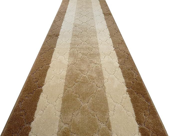 11 Ft Long Beige Kitchen Hallway Runner Rug, Non-Slip Washable 2'2" X 11' Rubber Backed Carpet, Custom Size Floor Mat for Entryway Stairs Bedroom Bathroom Laundry Room