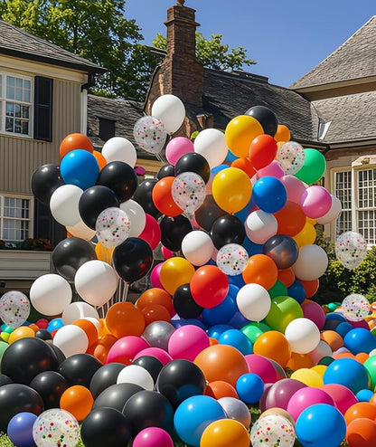1200 Pcs Balloons Bulk 12 inch Assorted Colors Rainbow Latex Balloon 12 Colors, for Wedding, Graduation, Birthday Party Various Event Decorations