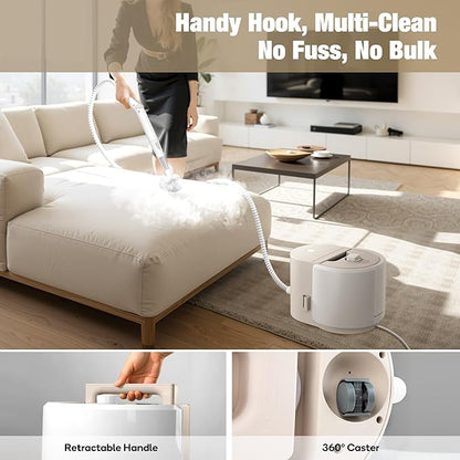 Newbealer Heavy-Duty Steam Cleaner for Home, Stainless Steel Boiler, 12-Piece Accessory Kit, Max 5 Bar Pressure, Multi-Purpose Steamer for Floors, Cars, Furniture, Upholstery, and More