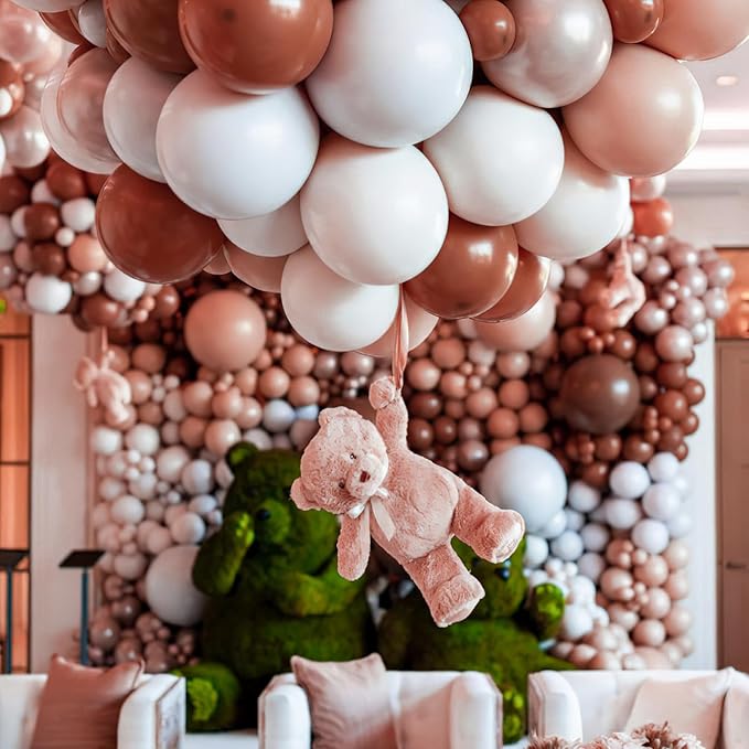 PartyWoo Brown Balloons 50 pcs 12 Inch Dark Brown Boho Neutral Coffee Latex Helium Balloons for Wedding Baby Shower Gender Reveal Graduation Safari Woodland Birthday Party Decorations Brown-F08