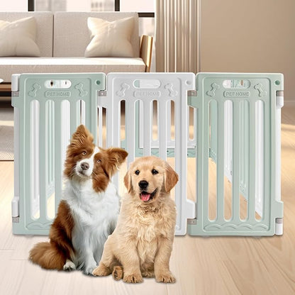 Dog Playpen with Door, 13 Panels Green Freestanding Pet Safety Fence, Removable & Stackable Pet Safety Fence or Small Dogs and Cats 53.54x40.55x25.6 in
