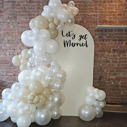 White Balloons, 55 PCS 12 Inch Double Stuffed Pearl White Wedding Balloons for Engagement Proposal Bridal Shower Baby Shower Birthday Party Decorations