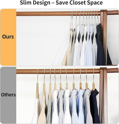 Non-Slip Rubber Coated Hangers, 30 Pack Plastic Clothes Hangers with 360° Swivel Hook 17.7 Inches Slim Space Saving Hangers for Adult Clothes Shirts Dresses Pants, Gray