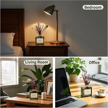 Reed Diffuser, 6.09 oz Sandalwood Scent Diffuser with Sticks & Dried Flowers, 120 Days Long Lasting Reed diffusers for Home, Elegant Fragrance for Bathroom Bedroom Office Decor, Air Fresh