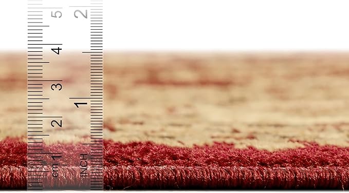 Rugs.com Aditi Collection Rug – 2' 2 x 6' Runner Red Low Rug Perfect for Living Rooms, Large Dining Rooms, Open Floorplans