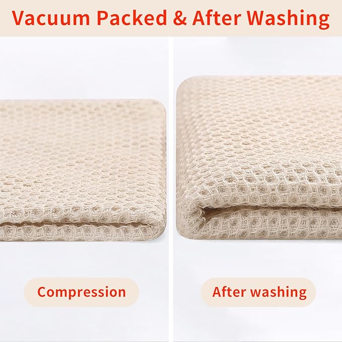 Homaxy 100% Cotton Kitchen Towels and Dishcloths Set, 12 x 12 Inches and 13 x 28 Inches, Set of 12 Bulk Kitchen Towels Set, Ultra Soft Absorbent Dish Cloths for Washing Dishes, Beige