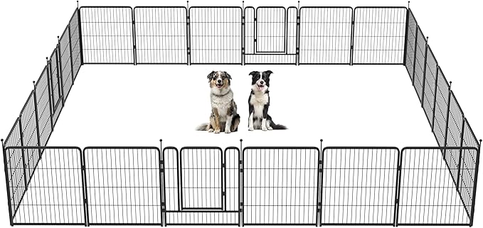 FXW Instant Unleashed Dog Playpen, Portable Pet Fence for Outdoor, RV Trips, and Camping, 32inch, 24 Panels for Small and Medium Dogs│Patented